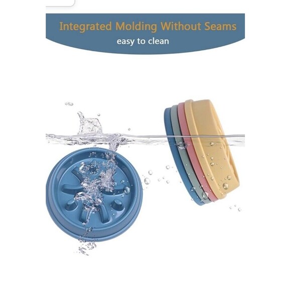 Dog Bowl Slow Feeder for Wet or Dry Dog Food, Go Slow Anti-Gulping Dog Dish, NEW - Picture 6 of 8